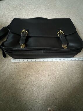 Coach Black Leather Briefcase with Gold-Tone Hardware, in great condition!